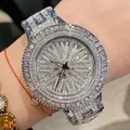 Montre à quartz à cadran tournant pour femme montre-bracelet étanche pour femme cristal biscuits