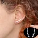 LXOEN-Boucles d'oreilles en argent avec sept étoiles brillantes pour femmes bijoux en argent