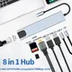 Hub USB Type C 3.0 Station d'accueil 4/5/6/7/8 en 1 pour ordinateur portable adaptateur RJ45 TF/SD