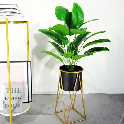Grandes plantes artificielles Simulation de feuille de tortue bananier en plastique faux palmier