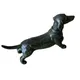 Statue de teckel noir en résine décoration de jardin Sculpture de chien pour l'intérieur et