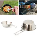 Bol pliable en acier inoxydable récipient pour aliments Camping randonnée outil de cuisine