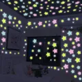 Étoiles autocollantes lumineuses de 3cm 100 pièces jouets phosphorescents peinture en PVC pour