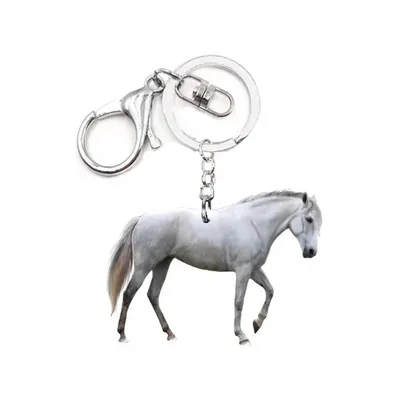 Porte-clés cheval blanc pour hommes et femmes breloques mignonnes accessoires de voiture cadeau