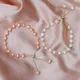 Bracelets baroques en perles d'eau douce naturelles pour femmes bracelets élégants rose clair ou