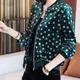 M-5XL Femmes Vestes Vert Velours wihte Points Fermeture Éclair Printemps Automne Mince Manteau