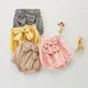 Culotte taille haute pour bébés filles de 3 mois à 4 ans à carreaux à volants avec nœud