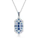 Collier avec pendentif en pierre bleue pour femmes bijou de luxe breloque Art Vintage cadeau de