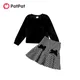 PatPat-Ensemble T-shirt et jupe pied-de-poule en velours pour fille classique tout-petit 2 pièces