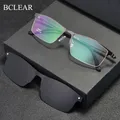 BCLEAR – lunettes optiques à demi-bord monture en alliage avec Clip magnétique lunettes de