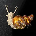 Broche insecte en cristal autrichien pour femme Broches en émail orange Broches vintage Broches