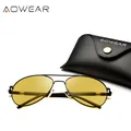 AOWEAR-Lunettes de soleil polarisées jaunes pour hommes et femmes lunettes de vision nocturne pour