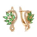 Kinel – boucles d'oreilles en Zircon naturel pour femmes bijoux ethniques vert Rose or