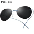 FONEX – lunettes de soleil polarisées en titane pour hommes et femmes ultralégères coréennes sans