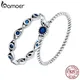 Bamoer – bagues en Zircon bleu pour femmes en argent Sterling 925 rétro bijoux de fiançailles