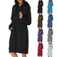Robe à capuche longue pour femme sweat-shirt zippé pulls baggy robe maxi chaude robe éducative