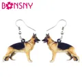 Bonsny-Boucles d'oreilles chien debout en acrylique pour femmes et filles bijoux animaux boucles