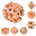 Puzzle en bois classique pour adultes cube balle Kongming Luban serrure casse-tête jouet