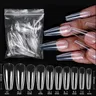 Gel N64.Extension System Full Cover Sculpted Clear False Nail Tips Coffin False Nail Tips DIY