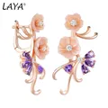 Laya-Boucles d'oreilles pendantes en argent regardé 925 pour femme bijoux fantaisie coquillage