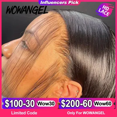WOWANGE HD Lace Frontal 250% 13x6 HD Lace Front Perruques Straght invisible HD Lace Melt Skins HD
