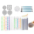 Kit d'outils de pointillage Mandala 28 pièces pour peindre des pierres de roche stylo pochoir