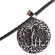 Collier à breloques en Faux cuir noir ras du cou pendentif rétro couleur argent pour mère et