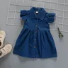 IENENS-Robe en jean pour petite fille vêtement pour enfant de 1 2 ou 3 ans