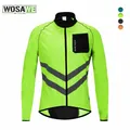 WOSAWE-Veste de Pluie de Cyclisme pour Homme Coupe-Vent Hydrofuge VTT Maillot de Moulage Noir