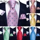 Hi-tie – cravate de mariage en soie pour hommes boutons de manchette Hanky Design Paisley rose
