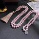 Collier Mala en Quartz Rose noué avec perles 8mm 108 bijoux de prière méditation Yoga chapelet