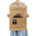 Affiche classique de l'histoire du New York Times Titanic naufrage vieux journal papier kraft