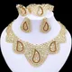 Ensemble de bijoux plaqué or 18 carats de Dubaï pour femme collier coeur élégant boucle d'oreille