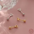 Boucles d'oreilles coeur fermoir à vis en argent regardé 925 pour femme petite oreille de