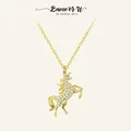 BAMOER – collier en argent Sterling 925 U pour femmes pendentif en or plaqué or avec perles bijoux
