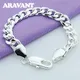 Bracelets latéraux en argent 925 pour hommes et femmes bijoux fantaisie 10mm