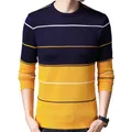 Robe en jersey côtelé pour hommes optique décontractée pull chaud pulls tricotés de luxe