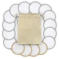 Disques de coton réutilisables pour le visage 16 pièces tampon de coton lavable pour démaquiller