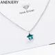 ANENJERY – collier chaîne Simple en cristal couleur argent bleu océan petite étoile bijoux pour