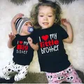 T-shirts assortis pour sœurs et frères vêtements de famille I Love My Big Sister pour enfants