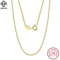 Rinntin-Collier en or massif 14 carats pour femme câble taillé en diamant jaune blanc or rose