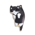 Doreen Box-Boucles d'oreilles chat Kawaii pour femme breloques animaux émail noir et blanc bijoux