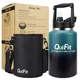 QUIFIT-Bouteille d'eau en acier inoxydable 2l 64oz 3 8 l 128oz avec paille isolée sous vide à