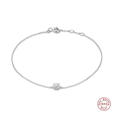 Aide – Bracelets fins et épais en argent Sterling 925 pour femmes 20cm minimalistes simples