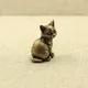 Ornement de chat en cuivre mignon petite collection portable mini figurine animale