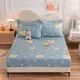 QianTing-Ensemble de matelas de lit imprimé 100% coton draps à bande élastique quatre coins