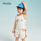 Amila – vêtements pour enfants ensemble deux pièces pour garçons à carreaux en coton de 0 à 6