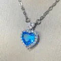 Huitan – collier de luxe bleu grenat pour femmes bijoux délicats couleur vive pour mariage