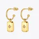 ENFASHION – boucles d'oreilles en forme d'étoile pour femmes en acier inoxydable couleur or