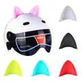 Petit autocollant noir en Silicone pour casque 2 pièces oreilles de chat ornement pour moto